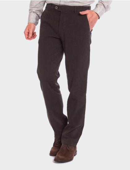 W. Wegener Eton 6530 tmavě hnědá Pánské kalhoty