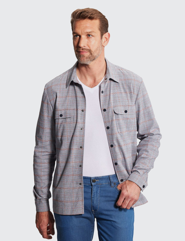 W. Wegener Check-Friends 5998 modrý panské overshirt 
