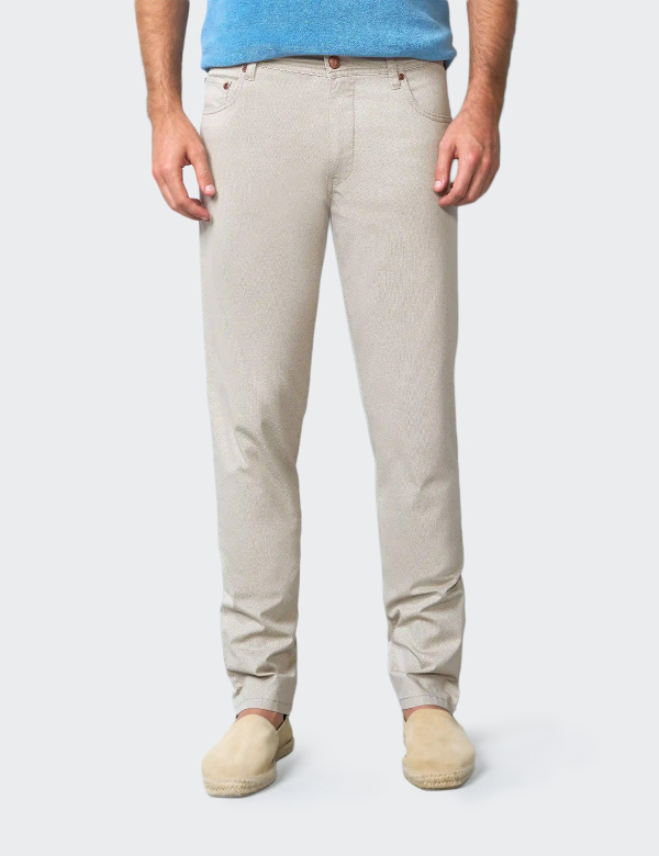 M5 Five 6075 – béžové pánské kalhoty