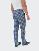W. Wegener Eton 5516 modrý Pánské kalhoty 