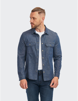 W. Wegener BlueJack 5665 modrý panské overshirt 
