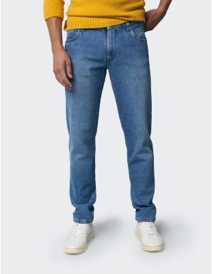 M|5 by Meyer Slim 6268/16 modrý panské kalhoty